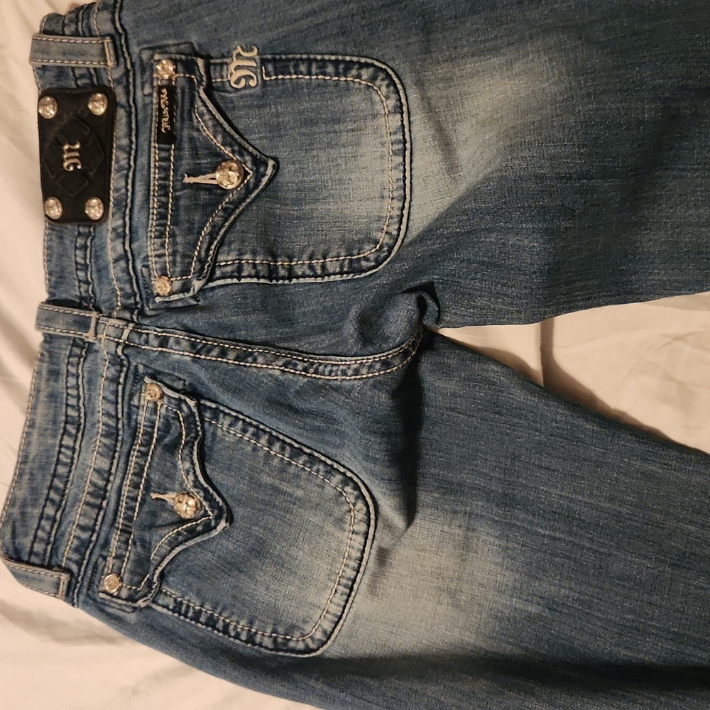Miss Me Blue Denim Wide Leg Jeans - Picture 9 of 13